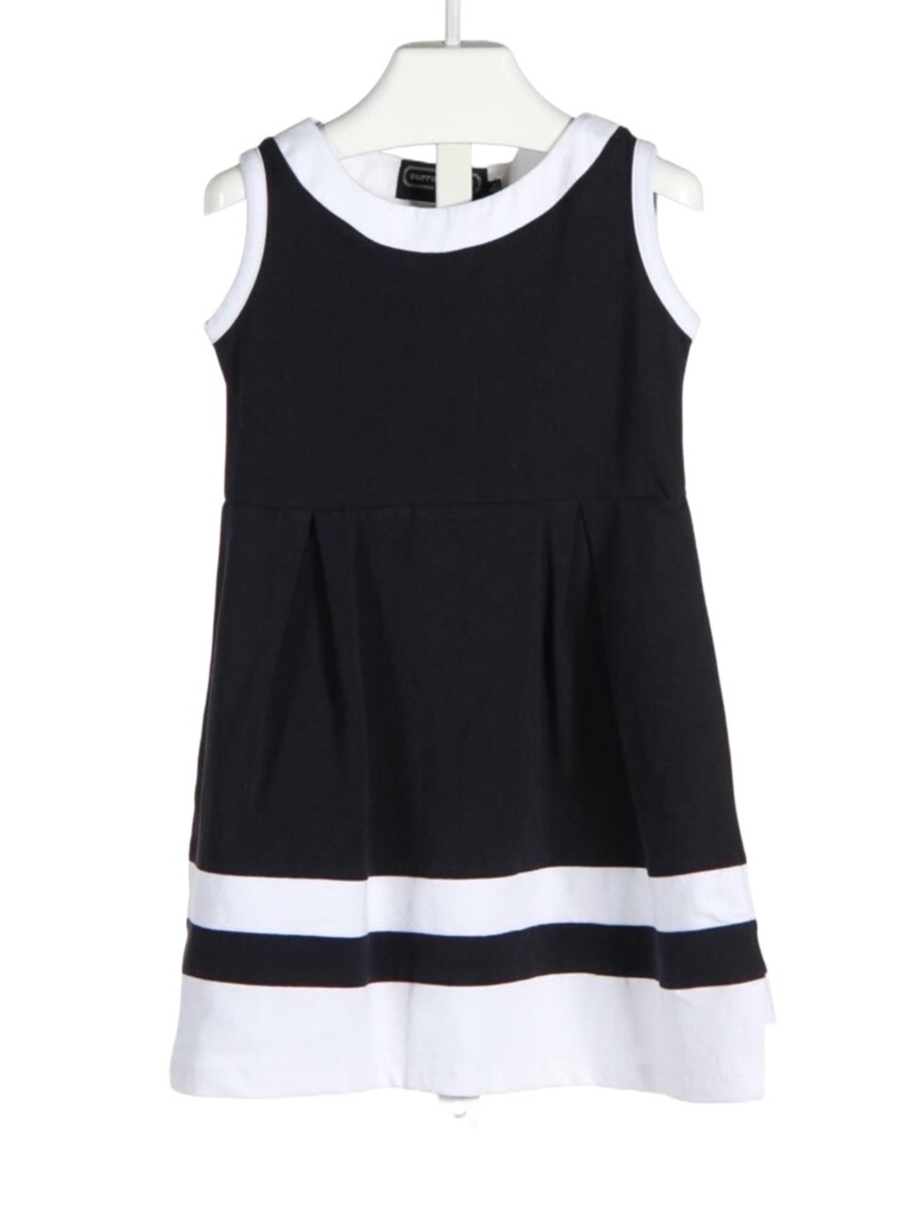 Duffield Lane Navy and White Sleeveless Pleated Kids Dress